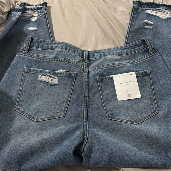 Flying Monkey NWT High Waisted Ankle Cropped Jeans Distressed Size 30 - Picture 6 of 6